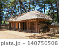 Korean traditional thatched roof house in Cheongryeongpo, Yeongwol-gun, Gangwon-do, South Korea. 140750506