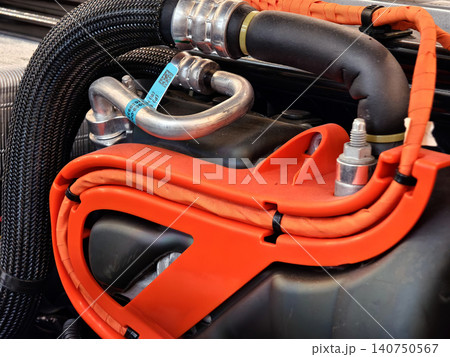 Technical illustration of automotive electrical networks including cooling mechanisms Technical illustration of automotive electrical networks including cooling mechanisms 140750567