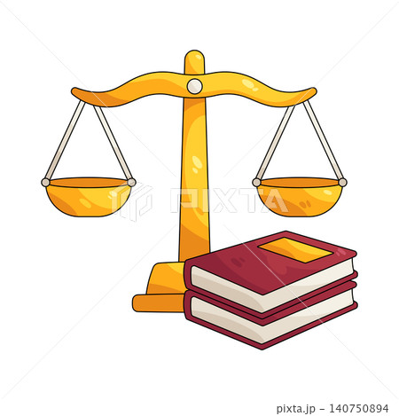 Illustration of Scales of justice and law books Illustration of Scales of justice and law books 140750894