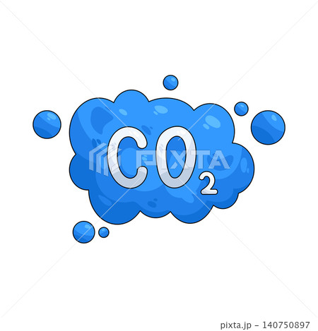 Illustration of carbon dioxide 140750897