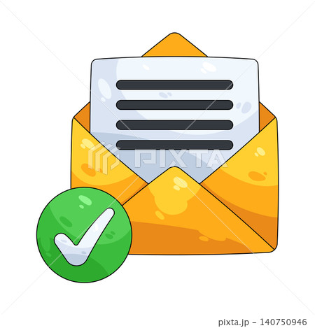 Illustration of email sent confirmation 140750946