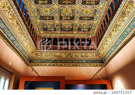 Interior details of famous Palace of Aljaferia in Zaragoza, Spai 140751357