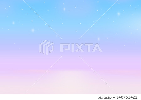 海と星、ぼやけたカラーグラデーションの背景イラスト 140751422