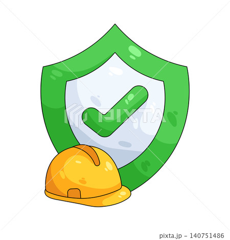 Illustration of shield with a check mark 140751486