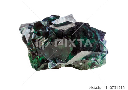 Green Fluorite Crystal Formation with Clear Geometric Shapes Green Fluorite Crystal Formation with Clear Geometric Shapes 140751913
