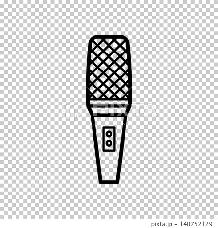 Classic handheld vocal microphone line icon for stage performance and live audio recording. Classic handheld vocal microphone line icon for stage performance and live audio recording. 140752129
