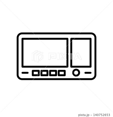 Camera field monitor screen line icon for video recording and film production. 140752653