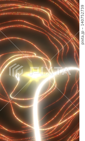 Abstract human face silhouette drawn with glowing golden light trails and dotted wave lines on a dark background Abstract human face silhouette drawn with glowing golden light trails and dotted wave lines on a dark background 140752739