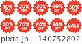 10%offから90%offのセール用割引シール 140752802