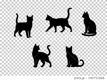 Cat silhouette illustration, simple cat illustration, animal material 140752888