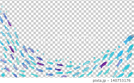 Watercolor underwater fish frame, transparent PNG, 140753176