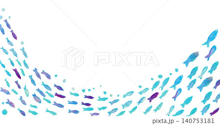 Watercolor underwater fish frame, transparent PNG, 140753181