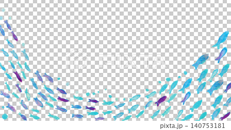 Watercolor underwater fish frame, transparent PNG, 140753181