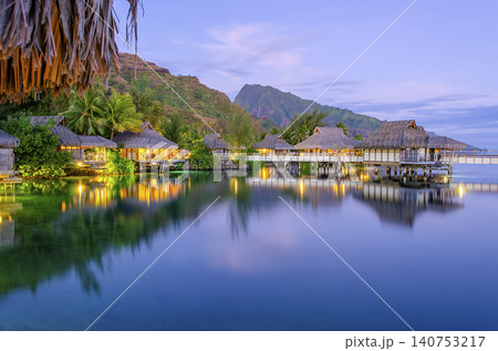 Overwater bungalows, French Polynesia Overwater bungalows, French Polynesia 140753217