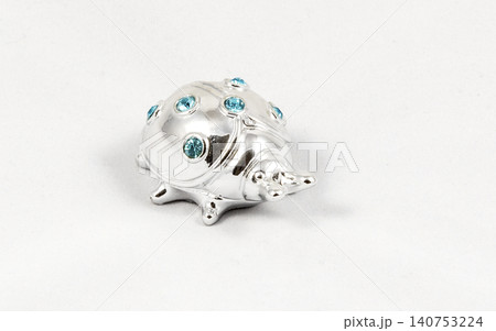 Ornamental silver ladybird with gemstones Ornamental silver ladybird with gemstones 140753224