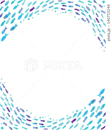 Watercolor underwater fish frame, transparent PNG, Watercolor underwater fish frame, transparent PNG, 140753249