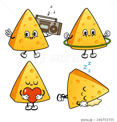 Cheese mascot character expressive activities collection 140753735