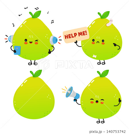 Pomelo character ignoring call for help concept Pomelo character ignoring call for help concept 140753742