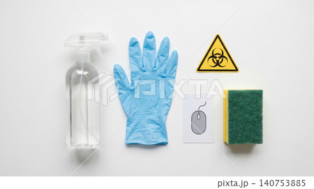 Biohazard pest control kit with mouse warning sign and cleaning supplies biohazard cleaning supplies sanitization disinfectant extermination prevention protection decontamination hazardous Biohazard pest control kit with mouse warning sign and cleaning supplies biohazard cleaning supplies sanitization disinfectant extermination prevention protection decontamination hazardous 140753885