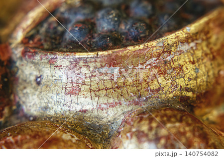 Detail of a Decorative Object With Texture and Color From a Historical Piece Created Many Years Ago 140754082