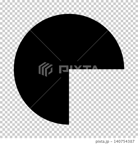 Three-quarter circle silhouette icon, alpha channel Three-quarter circle silhouette icon, alpha channel 140754387