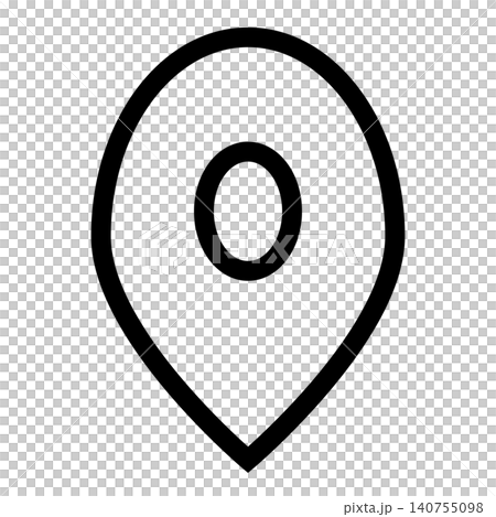 Map pin line silhouette icon, alpha channel 140755098