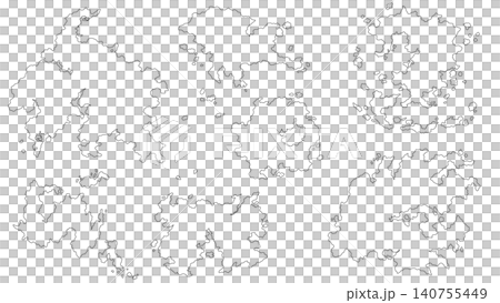 島と大陸を精密な線で描いた架空世界地図のベクター素材 島と大陸を精密な線で描いた架空世界地図のベクター素材 140755449