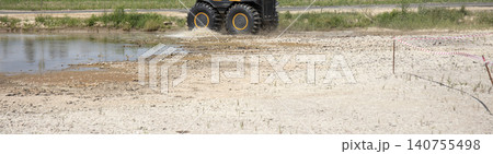 powerful off-road transporter, all-terrain vehicle for special missions 140755498