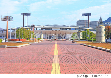 岐阜県岐阜市、長良川競技場の風景 岐阜県岐阜市、長良川競技場の風景 140755927