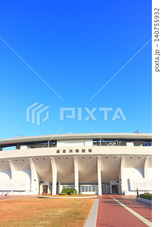 岐阜県岐阜市、長良川競技場の風景 岐阜県岐阜市、長良川競技場の風景 140755932