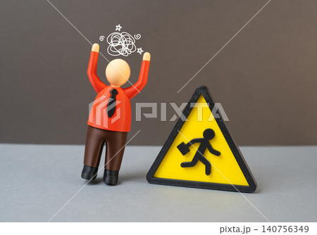 A business executive is confused by labor migration and a labor shortage. A business executive is confused by labor migration and a labor shortage. 140756349