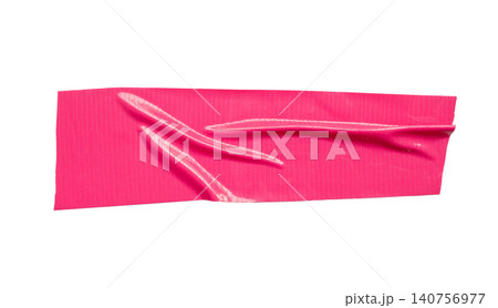 Pink adhesive sticky tape isolated on white background Pink adhesive sticky tape isolated on white background 140756977