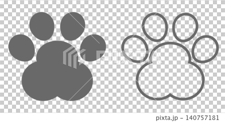 Cute paw print silhouette vector Cute paw print silhouette vector 140757181