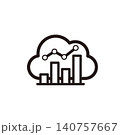 クラウドデータ分析・BIダッシュボードを表すラインアイコン 140757667