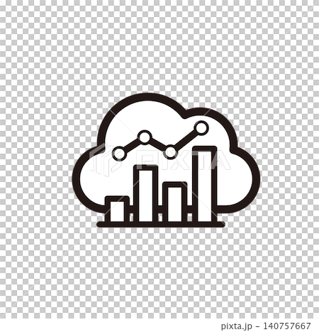 Line icon representing cloud data analysis and BI dashboards Line icon representing cloud data analysis and BI dashboards 140757667