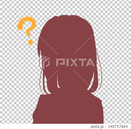 ゆるい女子学生 はてな シルエット ゆるい女子学生 はてな シルエット 140757804