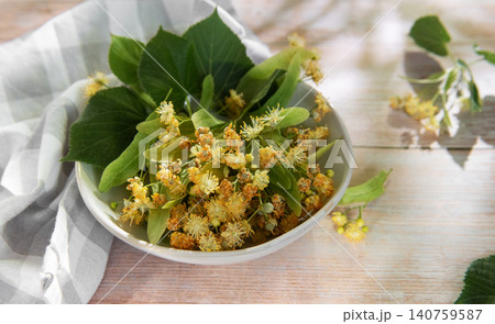 Linden blossoms for natural herbal wellness tea 140759587