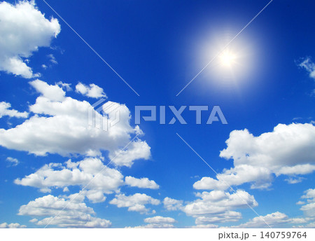 Blue sky background with tiny clouds Blue sky background with tiny clouds 140759764