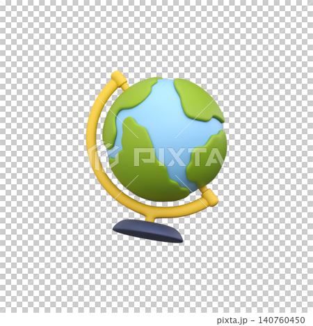 3D globe icon, Back to School 3D element 3D globe icon, Back to School 3D element 140760450