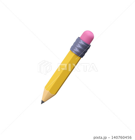 3D School Pencil Icon. Cute yellow pencil illustration suitable for school, education, writing, drawing and study concepts. 3D School Pencil Icon. Cute yellow pencil illustration suitable for school, education, writing, drawing and study concepts. 140760456