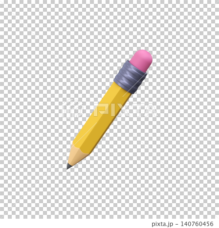 3D School Pencil Icon. Cute yellow pencil illustration suitable for school, education, writing, drawing and study concepts. 3D School Pencil Icon. Cute yellow pencil illustration suitable for school, education, writing, drawing and study concepts. 140760456
