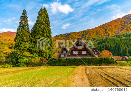 白川郷 紅葉 秋の絶景 日本の絶景 白川郷 紅葉 秋の絶景 日本の絶景 140760613