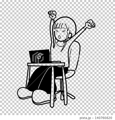 女人伸展身體（未化妝） 140760820