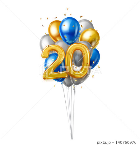 Number 20 balloon arrangement. Number 20 balloon arrangement. 140760976