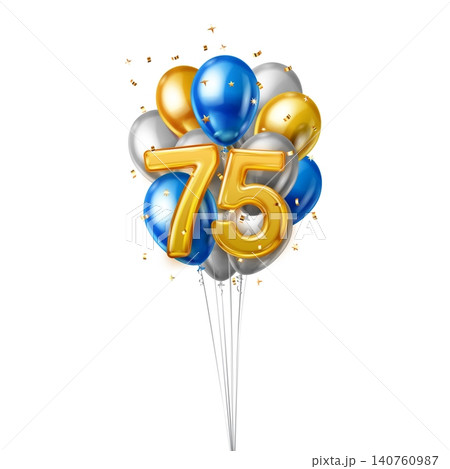 75th birthday celebration balloons. 75th birthday celebration balloons. 140760987