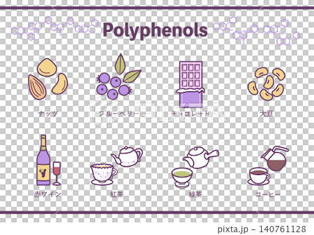 Polyphenol Food Icon Set Polyphenol Food Icon Set 140761128