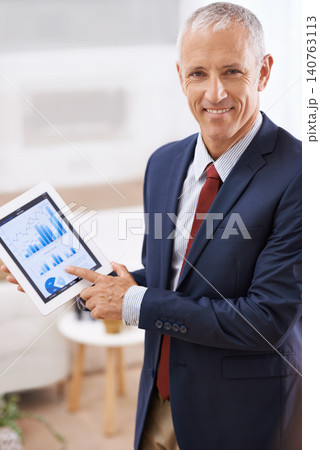 Portrait, graphs and screen with accountant, tablet and business with internet and economy with investment. Face, man and broker with technology or charts with company profit or startup with trading Portrait, graphs and screen with accountant, tablet and business with internet and economy with investment. Face, man and broker with technology or charts with company profit or startup with trading 140763113