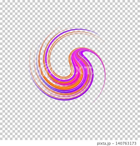 Abstract dynamic spiral swirl element with fine gradient lines of purple pink and orange isolated Abstract dynamic spiral swirl element with fine gradient lines of purple pink and orange isolated 140763173