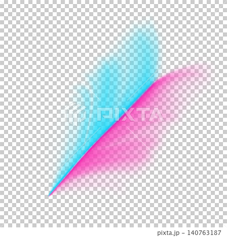 Abstract dynamic fluid wing shape with soft blurry brush strokes of cyan blue and vibrant pink isolated Abstract dynamic fluid wing shape with soft blurry brush strokes of cyan blue and vibrant pink isolated 140763187
