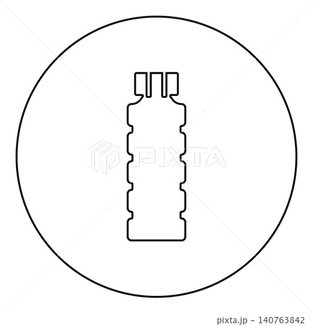 Plastic bottle of water icon in circle round black color vector illustration image outline contour line thin style Plastic bottle of water icon in circle round black color vector illustration image outline contour line thin style 140763842